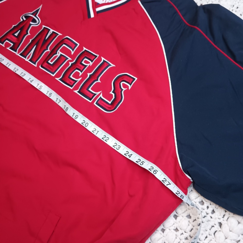 Vtg Los Angeles Angels Pull Over Jacket Mens XL MLB Genuine Merchandise Red Blue - Picture 5 of 8
